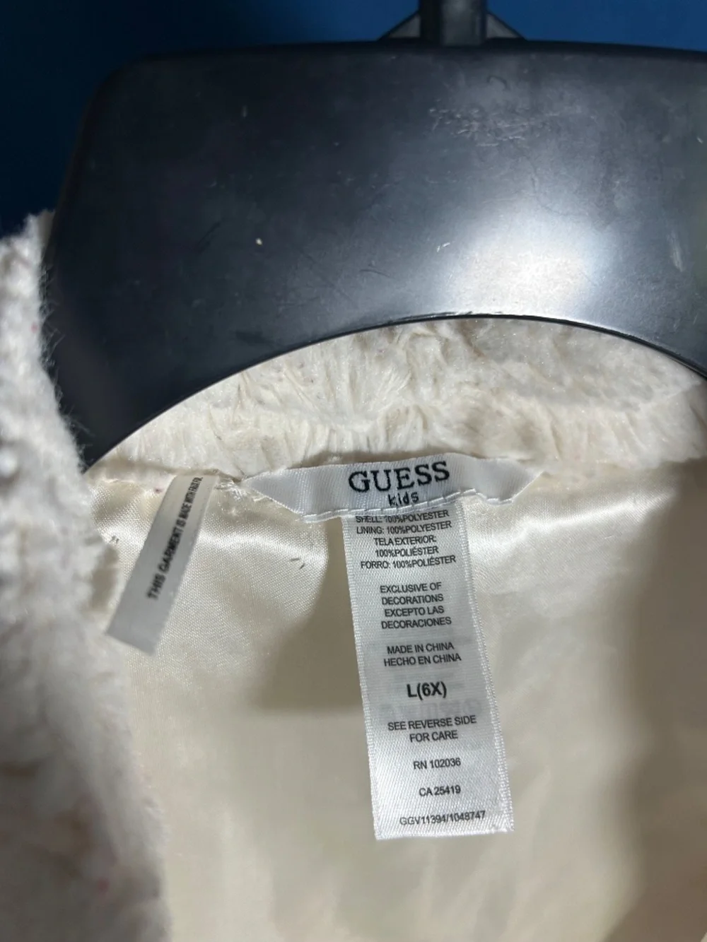 Guess Kids Ivory Faux Fur/Sherpa Vest from Guess